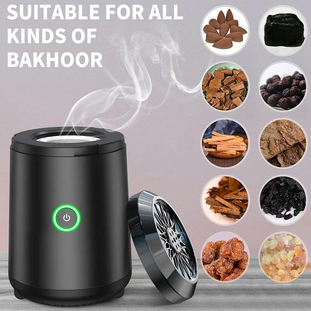Portable Electric Bakhoor Burner – USB Rechargeable Oud Incense Burner