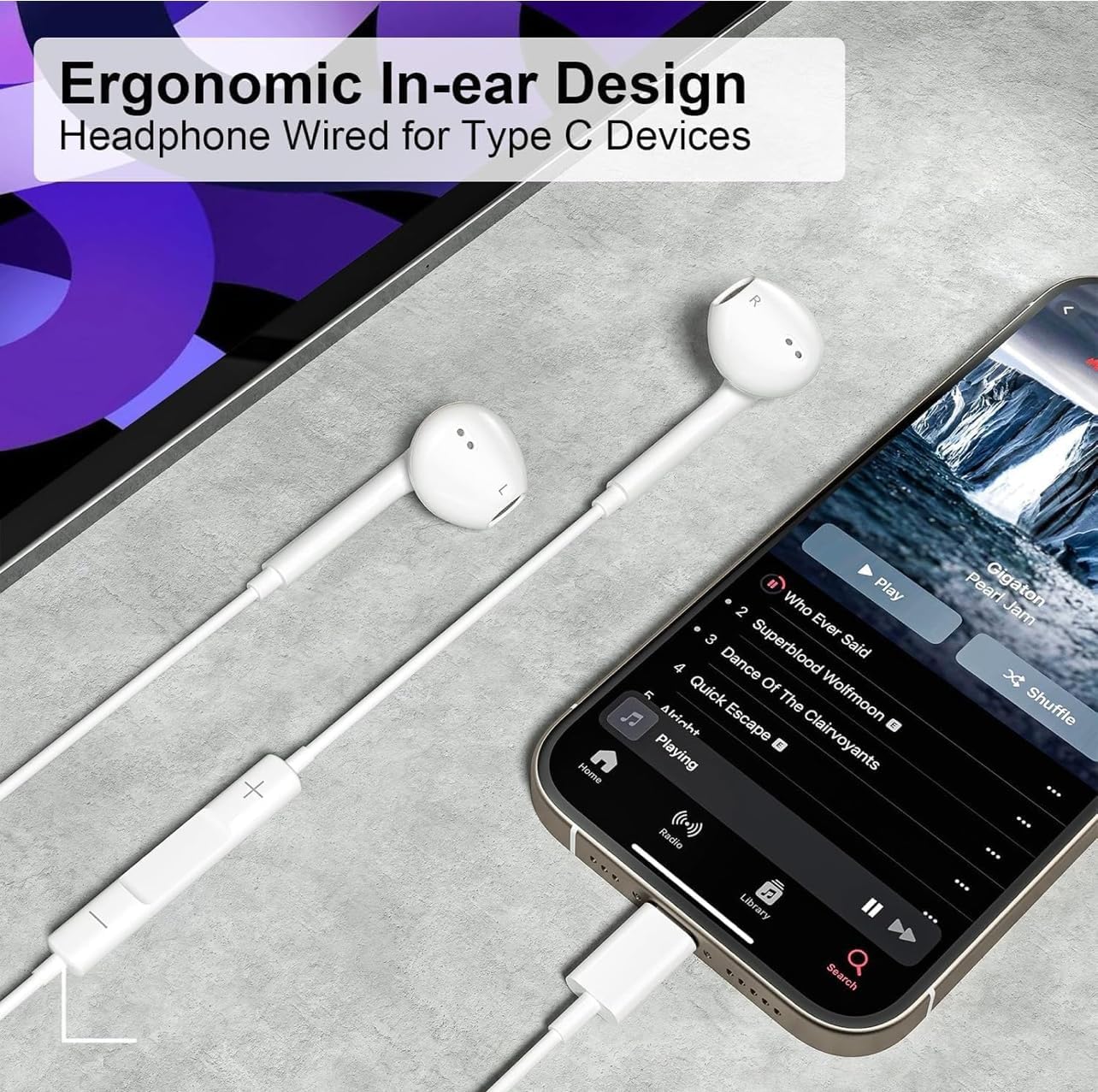 USB Type-C Wired In-Ear Earphones