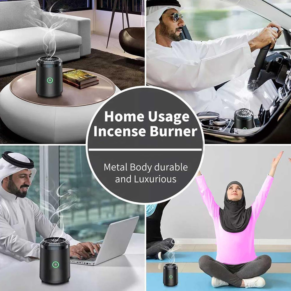Portable Electric Bakhoor Burner – USB Rechargeable Oud Incense Burner