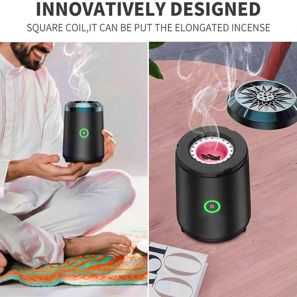 Portable Electric Bakhoor Burner – USB Rechargeable Oud Incense Burner