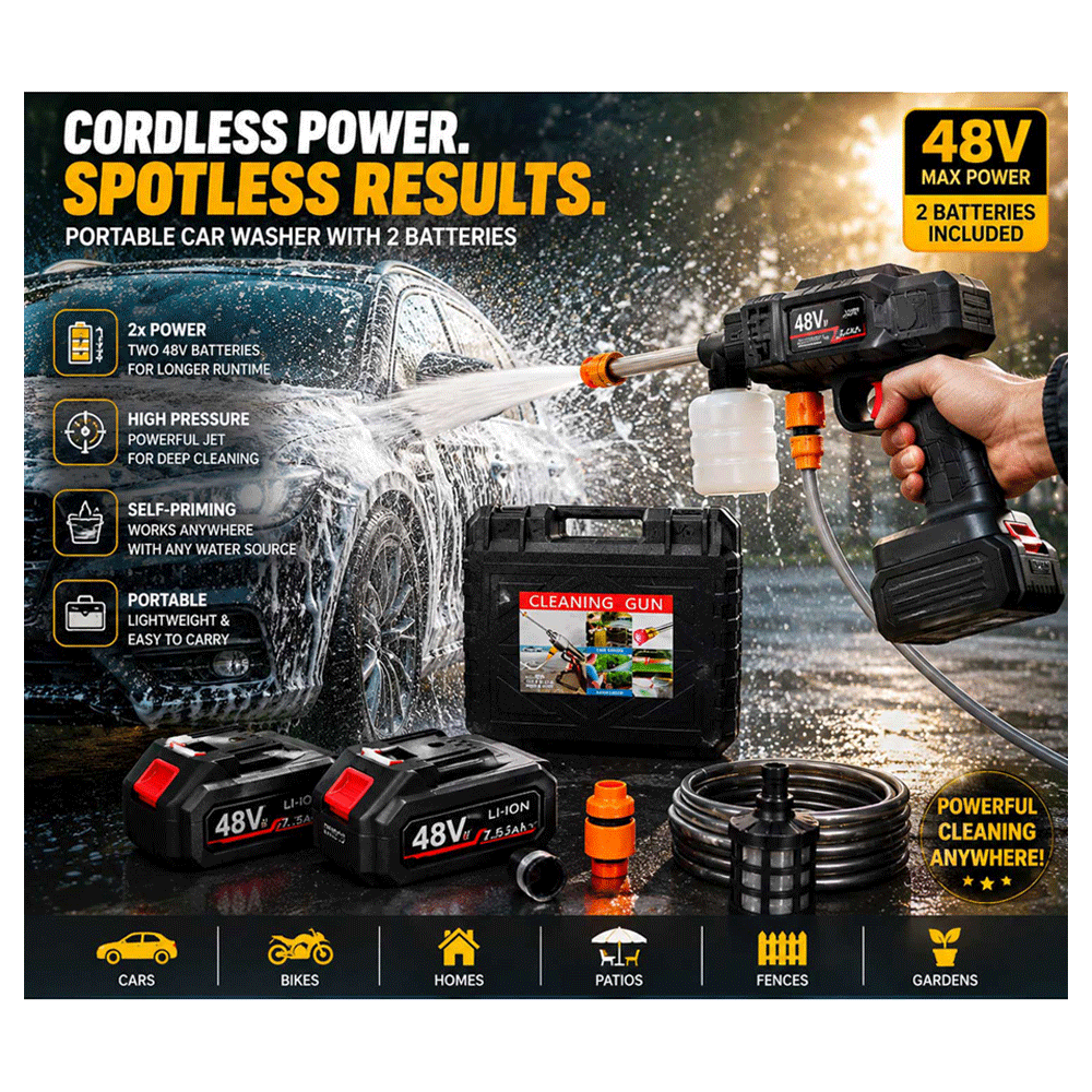 Portable Car Washer 48V 2 Batteries